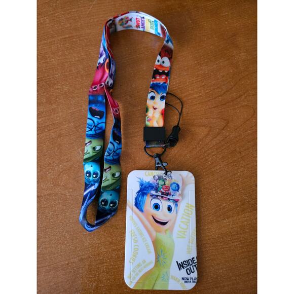 Disney Inside Out Lanyard with ID Holder & Charm – Vibrant Emotions Design - Picture 4 of 6